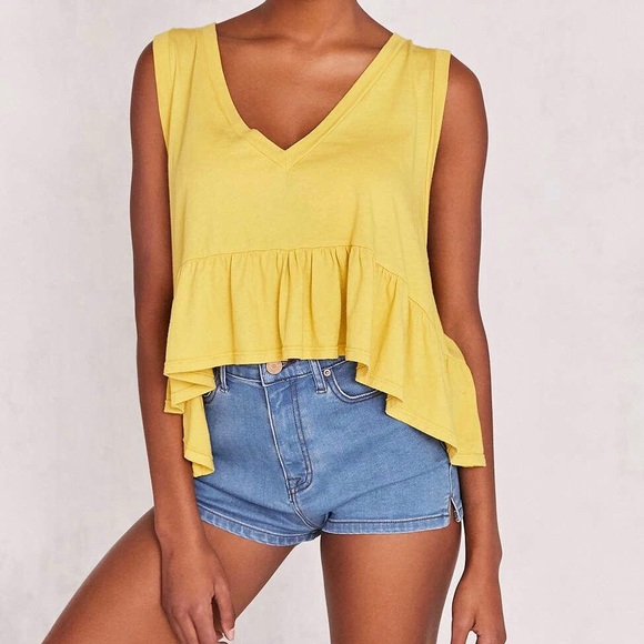 Urban Outfitters Tops - UO Truly Madly Deeply Yellow Josephine Babydoll
